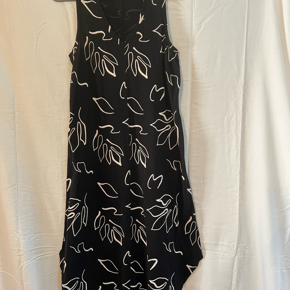 Z Supply Black and White Leaf Print Dress